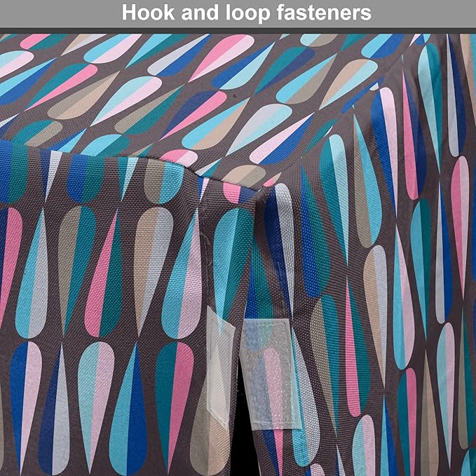 Ambesonne Mid Century Dog Crate Cover, Modern Style Retro Pattern Droplet Shapes Mosaic in Tones, Easy to Use Pet Kennel Cover for Small Dogs Puppies Kittens, 22 Inch, Taupe Blue