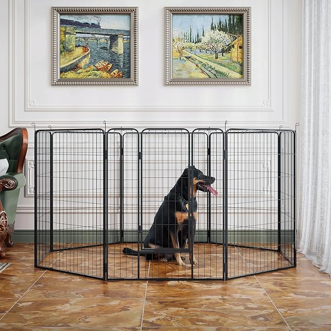 MoNiBloom Dog Playpen Outdoor, 40" Height 8 Panels Heavy Duty Metal Dogs Pen for Large/Medium/Small Animals Pet Exercise Pen for RV Camping Yard