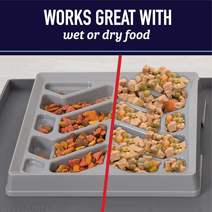 Leash Boss Tilted Slow Feeder Dog Bowl – Slow Feed Bowl for Flat-Faced, French Bulldogs, Pugs, Boston Terriers