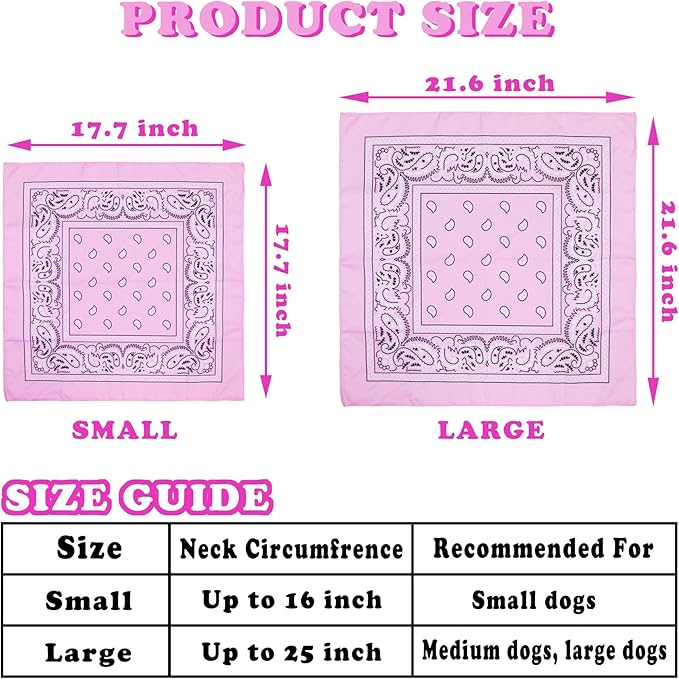 Dog Halloween Costumes, Dog Cowboy Costume Halloween Pet Cowboy Hat Bandana Scarf for Small Medium Large Dogs Pets (Pink Hat & Pink Bandana, Small)