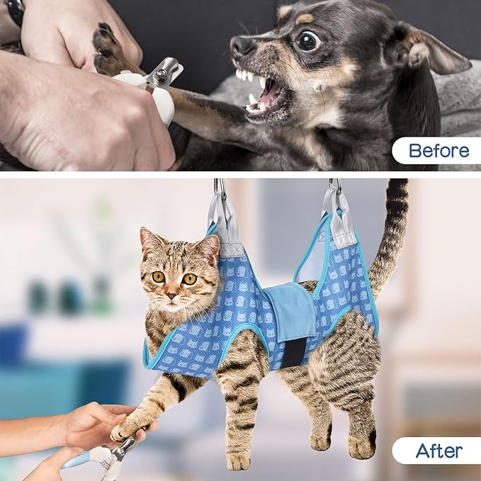 Pet Grooming Hammock for Cats & Dogs, Dog Grooming Hammock Harness, Dog Sling for Nail Clipping/Trimming (X-Small)