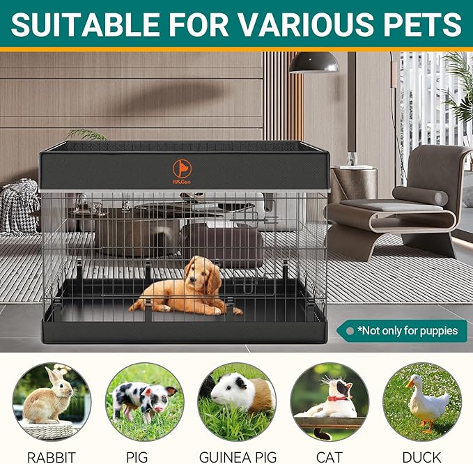 PJYuCien Mesh Top Cover - Fits 4 Panels 36 Inch Width Plastic/Metal Pet Pen Square Dog Playpen (Note: Only Pen Top Cover, NO PLAYPEN!!!)