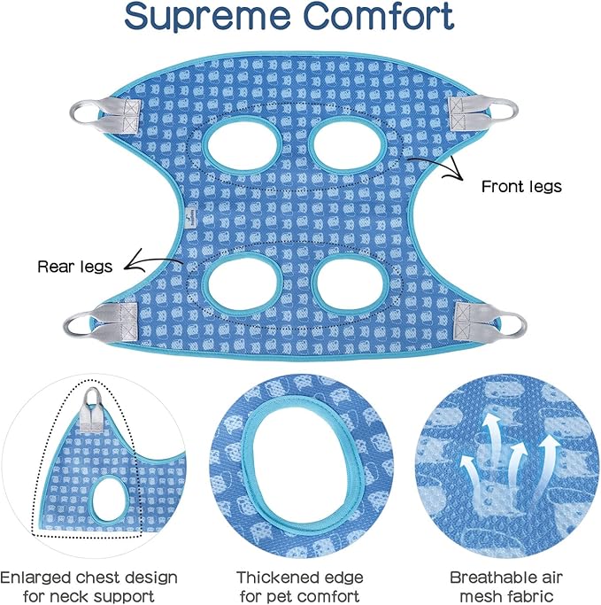 Dog Grooming Hammock Harness, Pet Grooming Hammock for Cats & Dogs, Dog Sling for Nail Clipping/Trimming