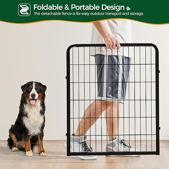 Yaheetech Dog Playpen Outdoor, 32 inch 12 Panels Dog Pen Indoor Heavy Duty Puppy Exercise Pen Metal Pet Fence for RV Camping/Yard/Garden