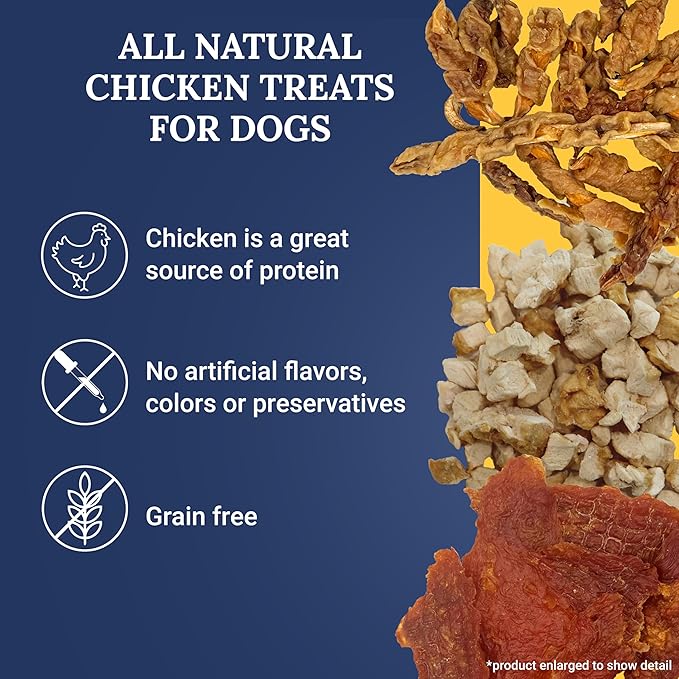 Ernie Els Premium Dog Treats Bundle: Chicken Jerky, Freeze-Dried Chicken and Chicken Wrapped Sweet Potato, (Pack of 3), Nutritious and All Natural for Healthy Snacking, Training and Rewards