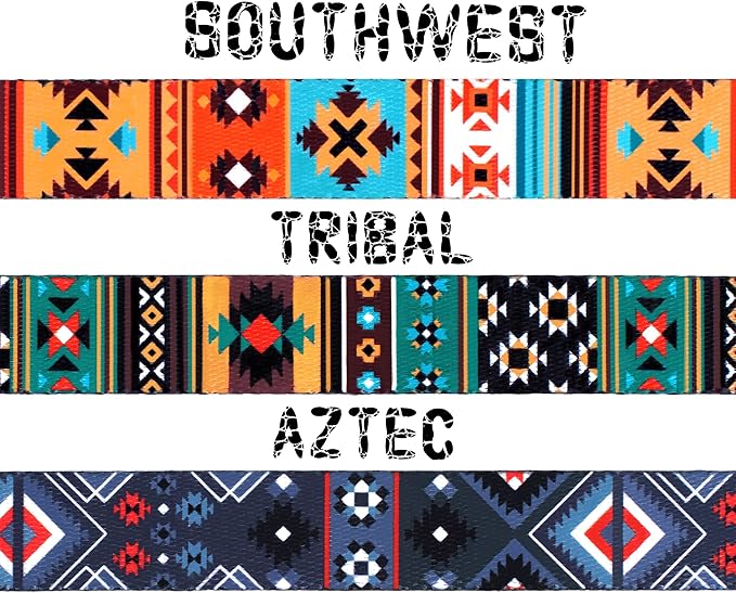 Southwest Dog Collar Tribal Pattern Adjustable Puppy Pet Collars for Small Medium Large Dogs Aztec Print (Aztec, Neck Fit 14"-18")