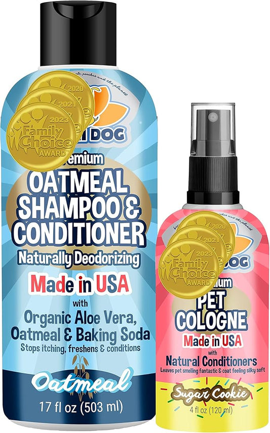 Bodhi Dog Oatmeal Shampoo 17oz + Sugar Cookie Cologne 4oz Bundle