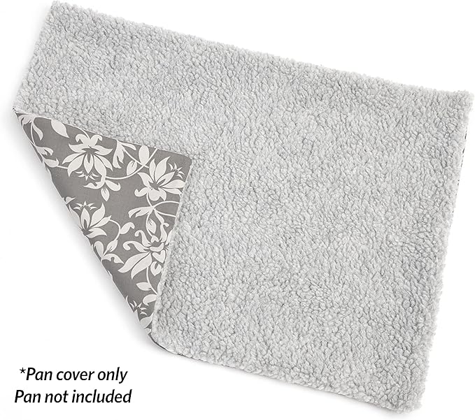 MidWest Homes for Pets Quiet Time Reversible Crate Pan Cover 24' Gray Floral/Fleece