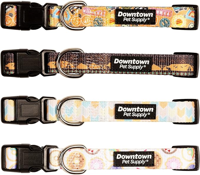 Downtown Pet Supply - Best, Cute & Fancy Dog Collar - Lightweight Adjustable Dog Collar with Quick Buckle & D-Ring - Hand Wash Safe - Sahara - M - Medium Dog Collar