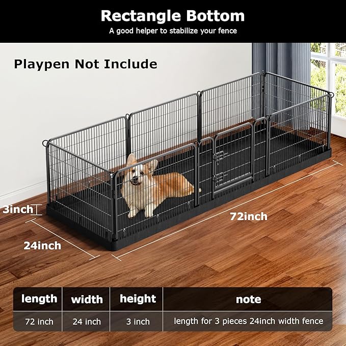 PJYuCien Rectangle Dog Playpen - Stabilizes, Fits 8 Panels, 32"x96" Assembly Size, 600D Oxford Cloth Waterproof Playpen Bottom
