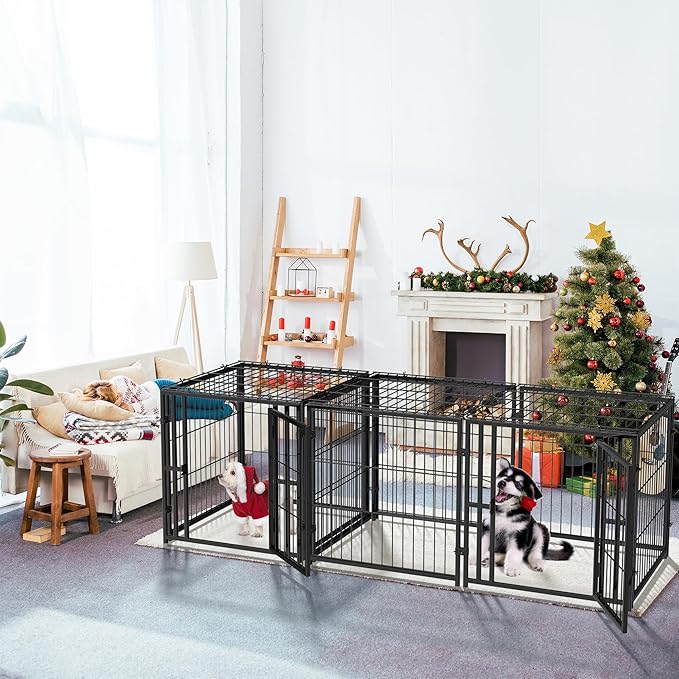 Mr IRONSTONE Dog Crate Small Dog Kennel Dog House Indoor Dog Cage for Small Medium Large Dogs, Puppy Dog Playpen, Pet Cage, 24" H x 48" L