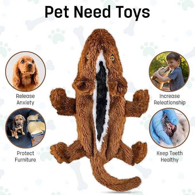 FGA MARKETPLACE Pack of 7 Flat NO Stuffing NO Squeak Plush Dog Toys, Funny Style Will Entertain Your Dog for Hours, Recommended for Small and Medium Dog 21 INCH Long