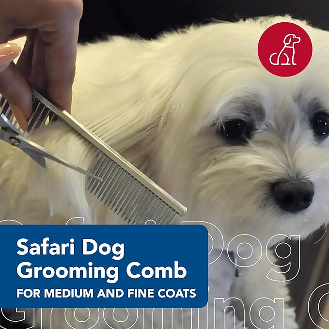 Coastal Pet Safari Dog Grooming Combs for Medium and Fine Coats - Undercoat Rake for Fine Coats - For Small, Medium or Large Dogs - 4 1/2"