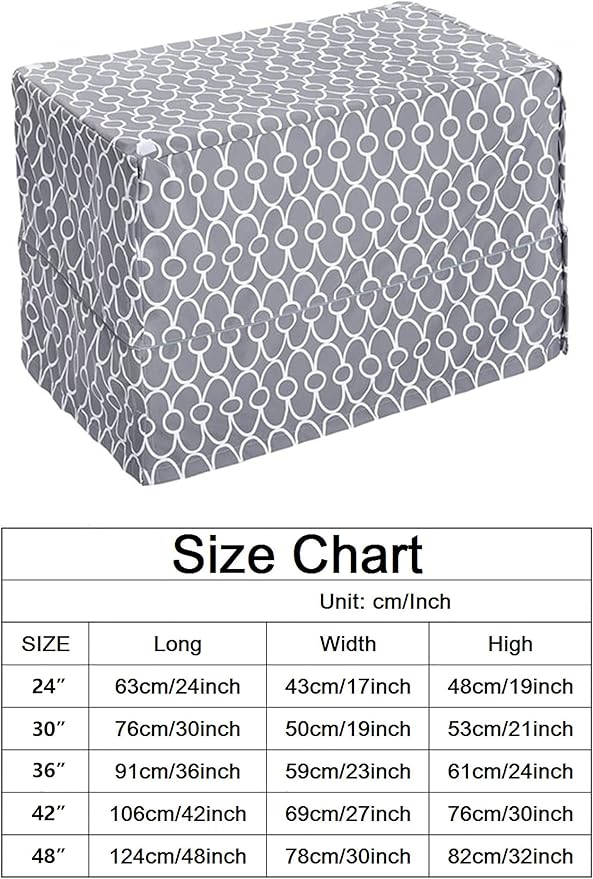 Dog Crate Cover for Wire Crates, Fits Most 30" inch Dog Crates. Easy to Put On, Take Off, and Adjust - Cover only- Gray-30 Inch