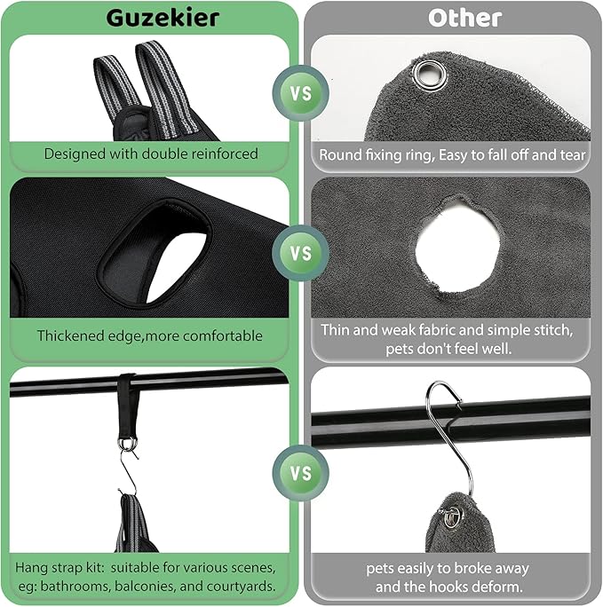 Guzekier Pet Dog Grooming Hammock Harness for Large Dogs, Dog Sling for Grooming, Dog Hammock Restraint Bag with Nail Clippers/Trimmer, Nail File, Pet Comb,Ear/Eye Care