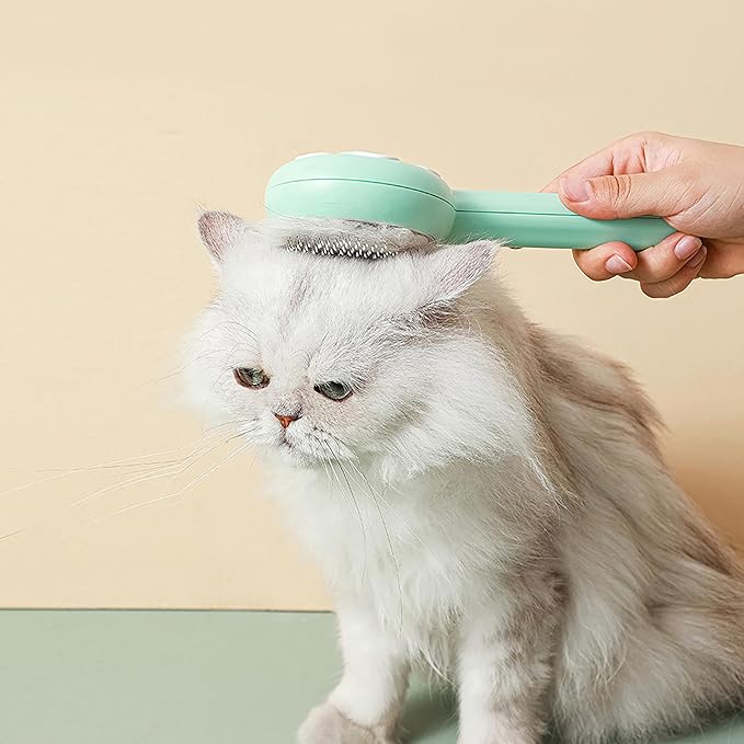 Cat Brush for Shedding,Pet Grooming Self Cleaning Slicker Brush,Removes Mats,Tangles and Loose Hair,Shedding Brush for Short or Long Haired Cats Dogs (Green)