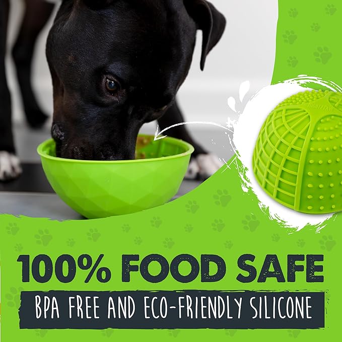 Mighty Paw Interactive Dog Lick Bowl, BPA-Free Silicone, Anxiety Relief, Dishwasher Safe, 2 Modes, 4 Textures, Dental Health