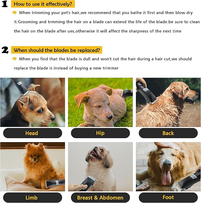 30 Detachable Dog Grooming Clipper Replacement Blades,Compatible with Andis Cut Length 1/50"(0.5mm),Compatible with Oster A5, Wahl KM Series Clippers, Made of Ceramic & Stainless Steel Blade