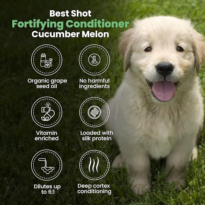 Best Shot Scentament Spa Fortifying Puppy Conditioner, Ideal Skin Care Product, for Deep Cortex Conditioning, Cucumber Melon, 16 Ounces