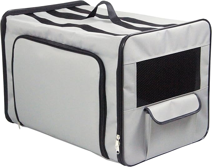 Pet Life Capacious Dual-Sided Travel Expandable Wired Dog Crate - Collapsible and Lightweight Folding Pet Crate with Triple-Space Expansion