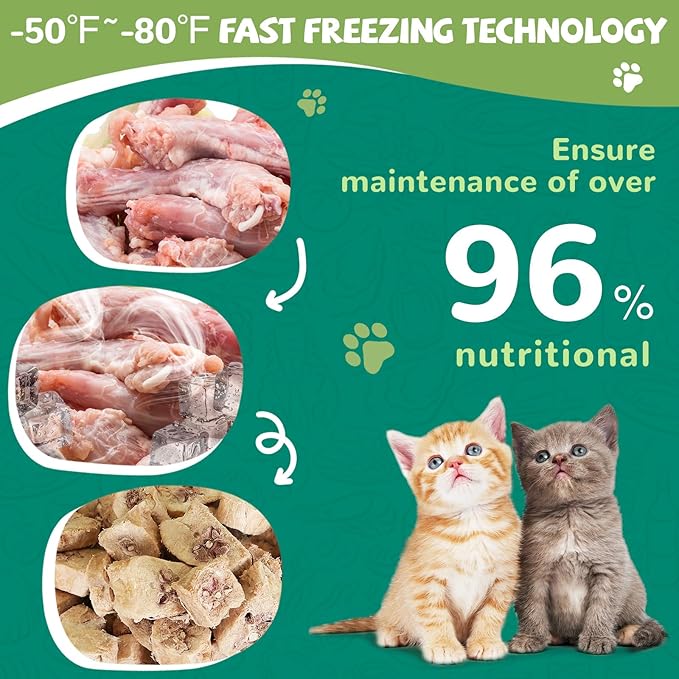 Freeze Dried Chicken Necks, Cat Food Toppers, Dog Treats Raw Healthy Training Treats, Only One Ingredient, High Protein, 4.2 oz