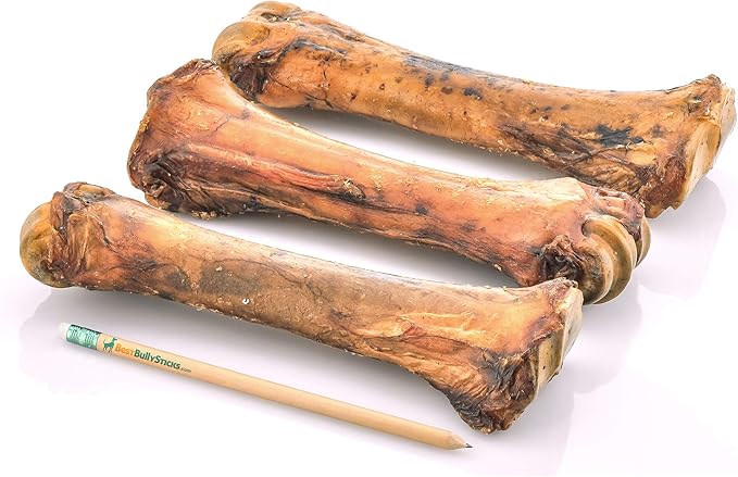 Best Bully Sticks Jumbo Smoked Beef Shin Bones (3 Pack) - Free-Range, All-Natural, & Grass-Fed Beef Dog Chews