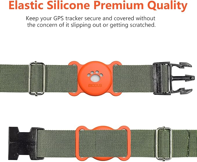 MODUS GPS Tracker Dog Collar Holder, Mini GPS Cat Dog Tracker Case, Real-Time Location Pet Tracking Smart Tracker (iOS Only), No Monthly Fee Cat Collar Holder(Locator Included)