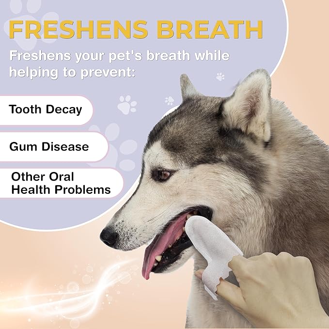 40 Dog Teeth Wipes - Dog Teeth Cleaning Products - Dog Dental Wipes - Teeth Cleaner for Dogs - Dog Tooth Cleaner - Dental Care for Dogs - Dog Tooth Brushing Kit - Dog Teeth Cleaning Kit - Dog Wipes