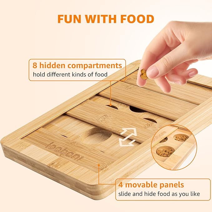 LOOBANI Dog Puzzle Toys Wooden - Interactive Dog Toys for Boredom, IQ Training, and Mental Brain Stimulation, Treat Dispensing and Food Slow Feeder for Small to Large Dogs