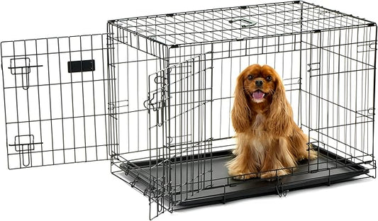 Carlson Secure and Compact Double Door Metal Dog Crate, Medium with Divider Panel