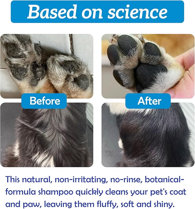 Dog Dry Shampoo - No Rinse Dog & Puppy Shampoo - Cleans, Deodorizes, Condition, and Smoothes Coat - Formulated to be Gentle for All Furry Pets - 11.83 oz (Large Size)