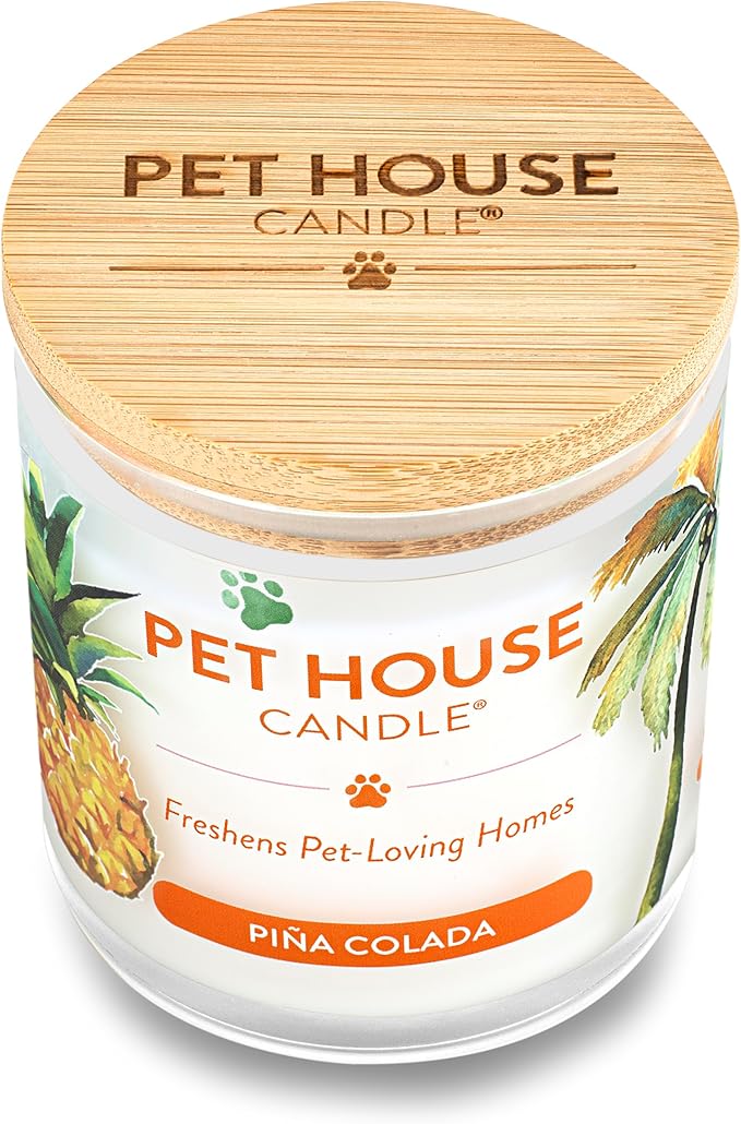Pet House 9 oz Pina Colada Scented Pet Odor Candle, Clean Burning, Long Lasting, Plant Based Spring, Summer Scented Soy Candles, 60 Hour Burn Time, Pack of 2