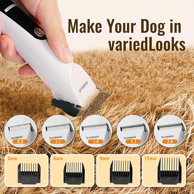 Dog Clippers 33 Tooth Blade, Adopting Sheep Shears Standards Dog Hair Trimmer, 2200mAh Rechargeable Cat Hair Clipper,Professional Pet Hair Clipper for Dogs Cats Animals (Green)