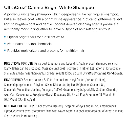 UltraCruz Canine Bright White Dog Shampoo, 16 oz