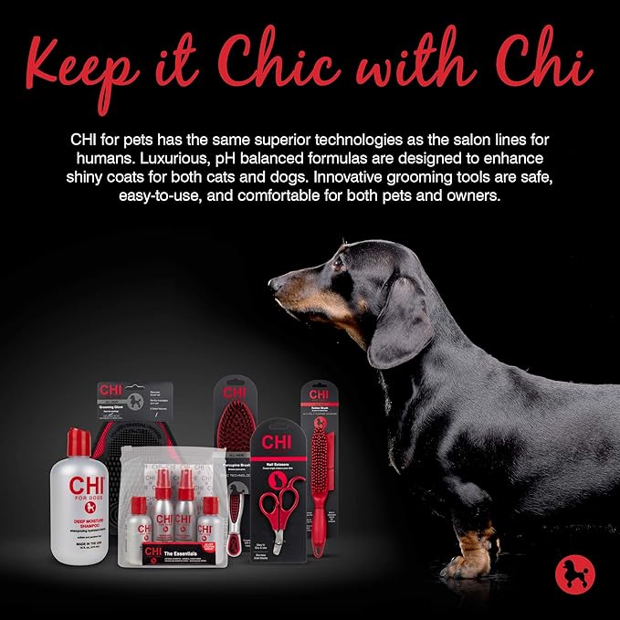 CHI Pivoting Slicker Brush - Self Cleaning and High End for Grooming Large Dogs