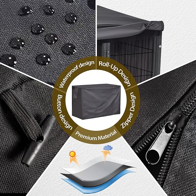 Dog Crate Cover 36 Inch Heavy Duty Durable 600D Polyester Insulated Dog Kennel Cover for Dog Cage, Dog Cage Cover Fit for Most Wire Pet Crates (ONLY Cover)