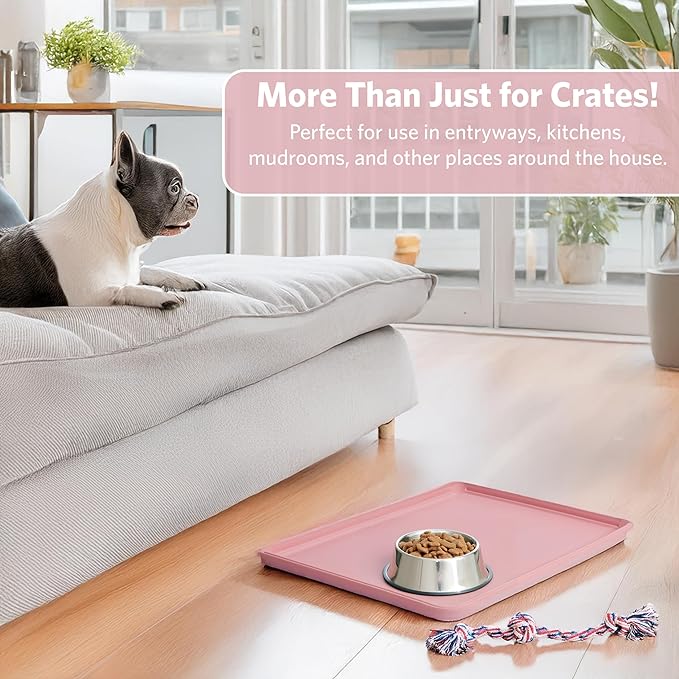 MidWest Homes for Pets, Dog Crate Replacement Pan for- 24-Inch Pink iCrate, Also Fits New World, Regular 24-Inch iCrates and Life Stages Dog crates, (Model-26PPan), Pink