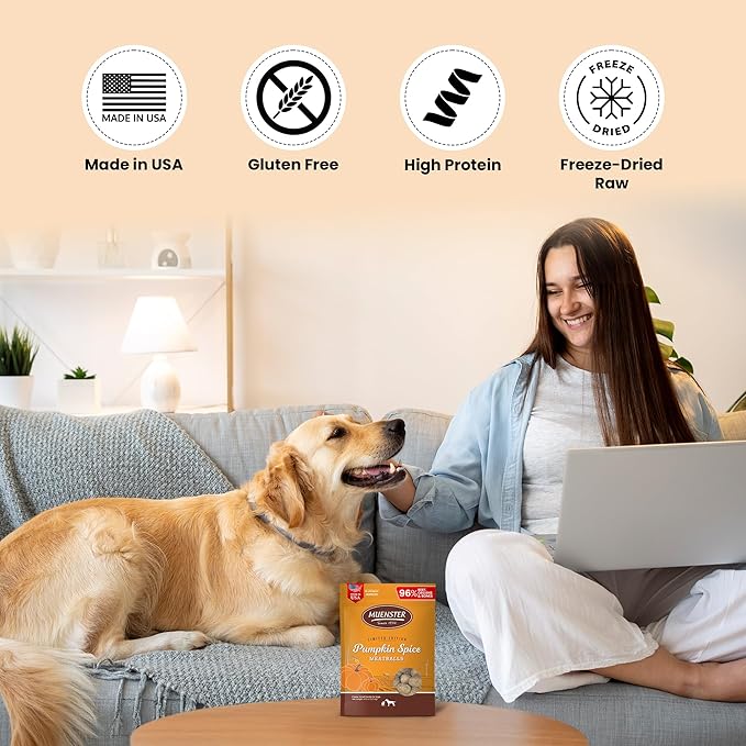 Muenster Freeze-Dried Limited Edition Pumpkin Spice Meatballs for Dogs, 4 oz Package