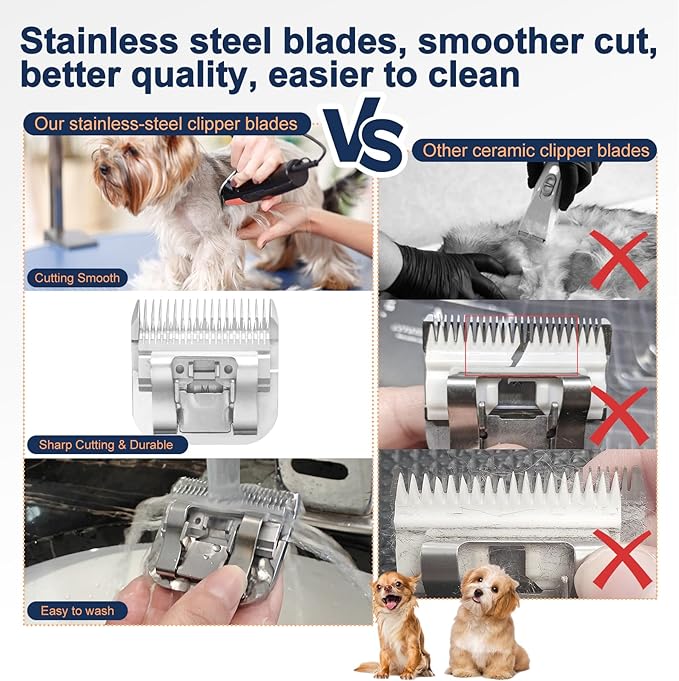 4FC Clipper Blades Pet Grooming Clipper Replacement Blades Detachable Blade Compatible with andis/wahl/Oster Dog Clippers