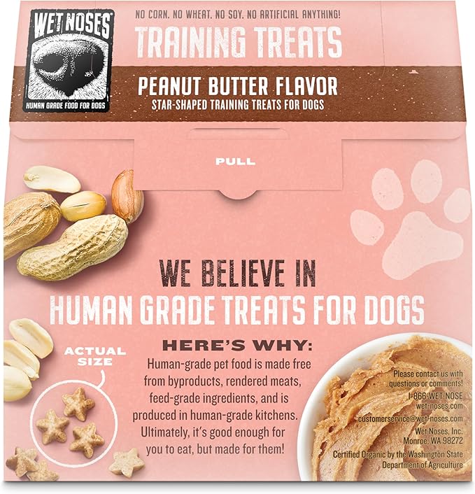 Little Stars Dog Training Treats – for All Pet Sizes, Breeds – All-Natural Puppy Treat – 100% Human-Grade – Delicious Snacks to Train Dogs, Puppies – Peanut Butter, 9 Oz.