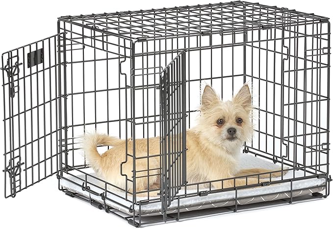MidWest Homes for Pets Quiet Time Reversible Crate Pan Cover 24' Mushroom Diamond/Fleece, Small