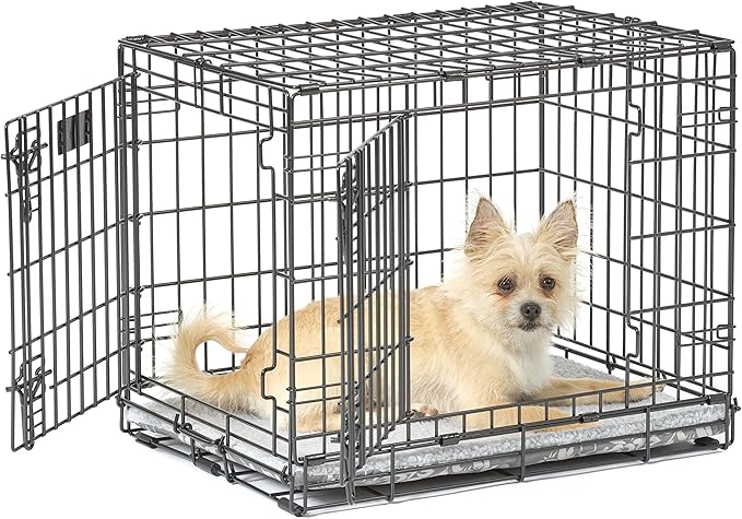 MidWest Homes for Pets Quiet Time Reversible Crate Pan Cover 24' Gray Floral/Fleece