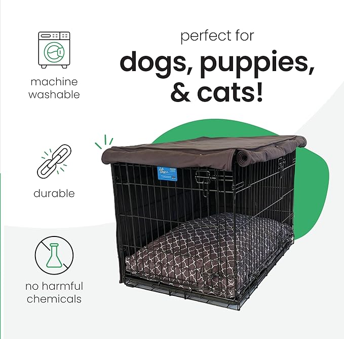 Molly Mutt I'm a Realist Dog Crate Cover, 100% Cotton Canvas Cover with 2 Roll-Up Panels, Ideal for Dog or Cat Crate, Durable, Washable, and Free of Harmful Chemicals, 54" x 37" x 45"