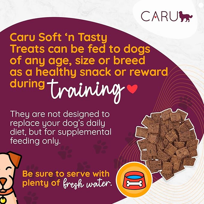 Caru - Soft n’ Tasty Baked Bites - Wild Boar Bites Dog Treats - Flavorful Training Treats - 3.75 oz Bags - Pack of 3