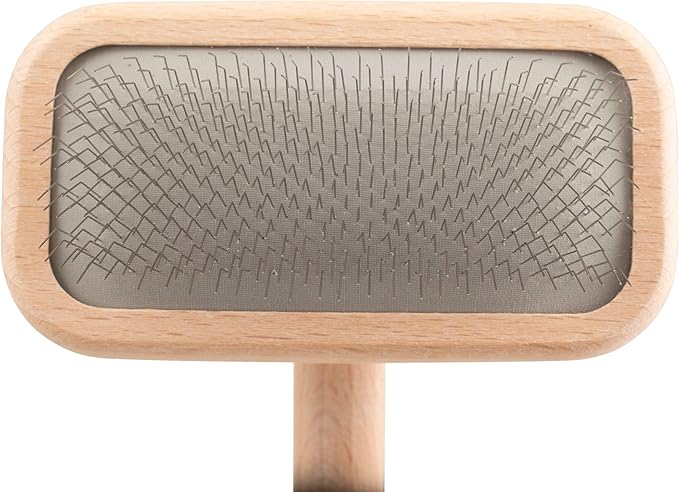 Chris Christensen Groomer's Bundle - 6 in. Cat/Carding Dual Tooth Buttercomb, Stainless Steel Pins, Rounded Corners - Mark II Small Slicker Dog Brush, Round Ground Stainless Steel Pins