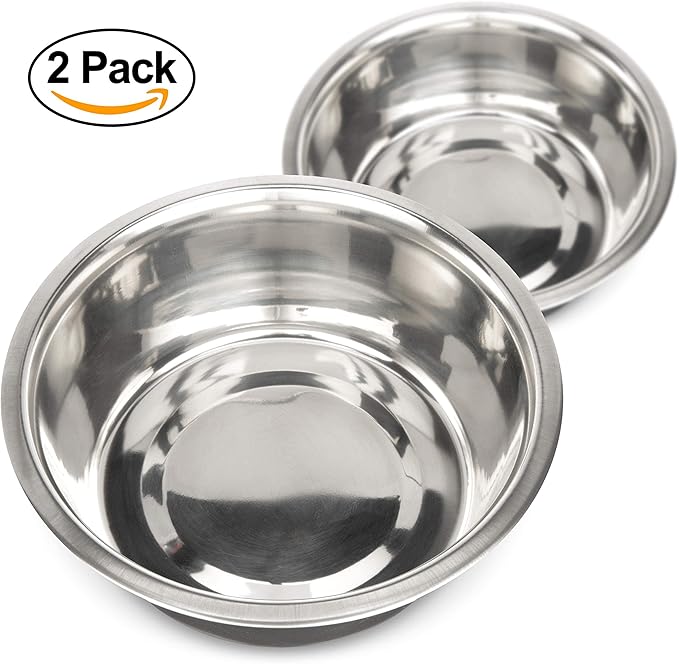 Neater Pet Brands Stainless Steel Dog and Cat Bowls (2 Pack) Neater Feeder Deluxe or Express Extra Replacement Bowl (Metal Food and Water Dish) (7 Cup)