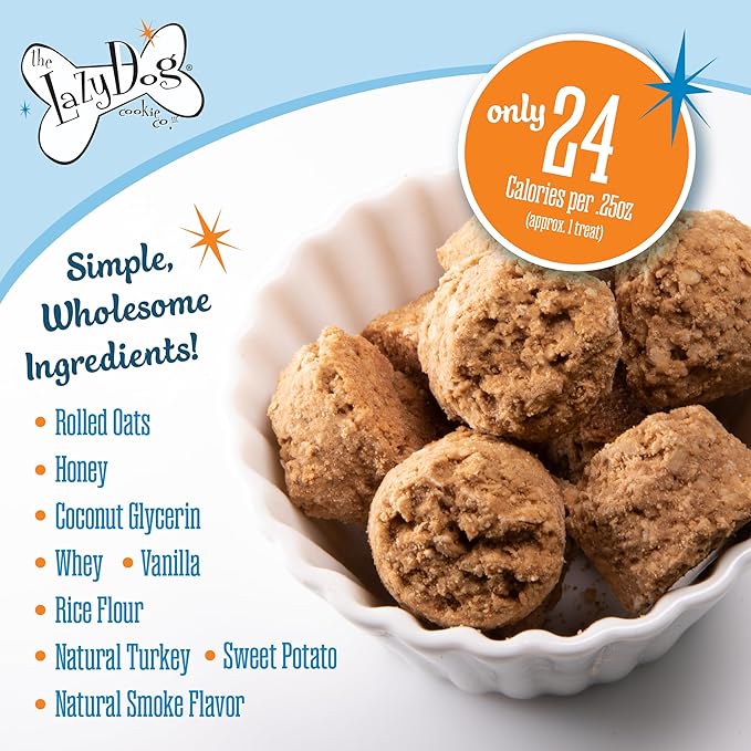 The Lazy Dog Cookie Co. Leftover Turkey Sandwich, Turkey & Sweet Potato Soft-Baked Natural Dog Treats - Wheat-Free & Soy Free - Limited Edition - Made in The USA - 5 oz