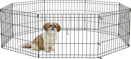 New World Dog Exercise Pen & Playpen, 24" W X 18" H, No Door, Black B550-18