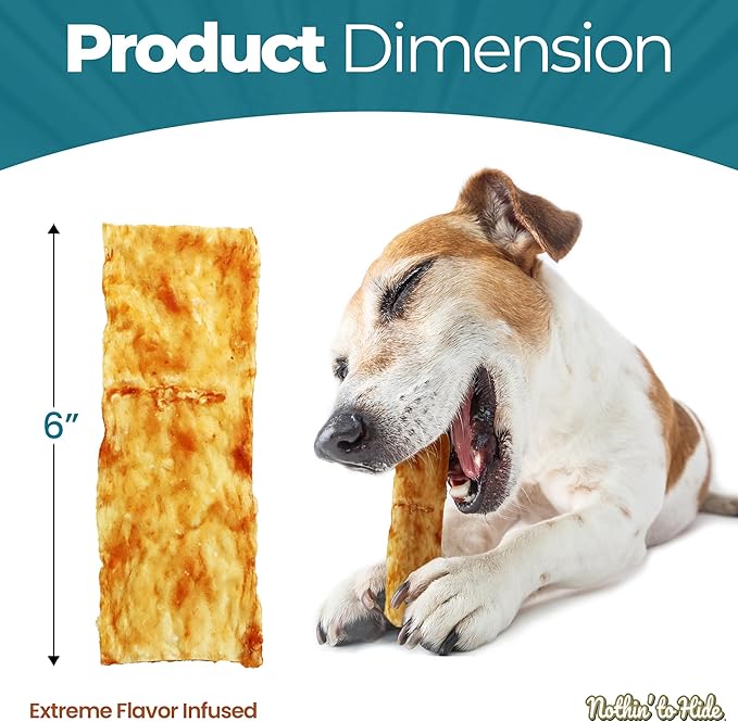 Fieldcrest Farms Nothin to Hide Flip Chips Dog Chews - Natural Rawhide Alternative Treats for Dogs, Collagen Based Snack for Moderate Chewers Up to 35lbs, Beef Flavor - 2 Packs (16 Chips)