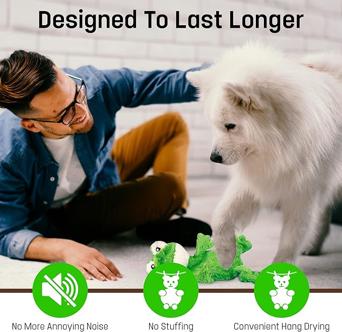 FGA MARKETPLACE Frog Flat NO Stuffing NO Squeak Plush Dog Toy, Funny Style Will Entertain Your Dog for Hours, Recommended for Small and Medium Dog 21 INCH Long